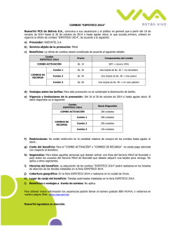 COMBOS &ldquo;EXPOTECO 2014״ NuevaTel PCS de Bolivia S.A. - Viva