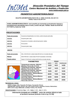 Pron&oacute;stico Agrometeorol&oacute;gico - Direcci&oacute;n Nacional de Meteorolog&iacute;a