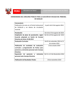 CRONOGRAMA DEL CONCURSO P&Uacute;BLICO PARA LA ELECCI&Oacute;N