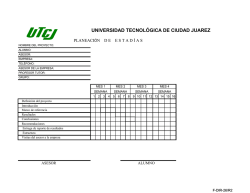 F-DIR-26 R2 Planeacion de estadias - Universidad Tecnologica de