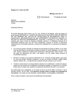 Marque con una X Tesis doctoral X Trabajo de Grado - Repositorio