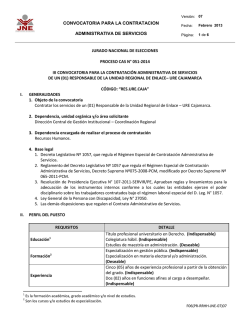 Convocatoria CAS - JNE - Jurado Nacional de Elecciones