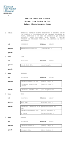 TABLA DE CAUSAS CON ALEGATOS Martes, 14 de Octubre de