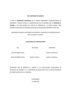 nota informativa urgente a toda la comunidad estudiantil - Upiicsa