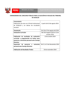CRONOGRAMA DEL CONCURSO P&Uacute;BLICO PARA LA ELECCI&Oacute;N