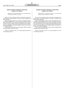 Notificaci&oacute;n de la sentencia dictada en el procedimiento ordinario