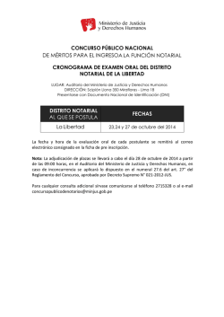 Cronograma de Examen Oral del distrito Notarial de La Libertad