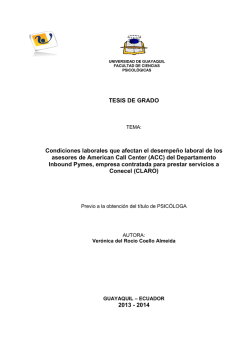 TESIS Condiciones laborales que afectan el desempe&ntilde;o laboral de