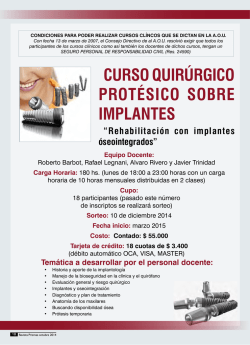 CURSO QUIR&Uacute;RGICO PROT&Eacute;SICO SOBRE IMPLANTES - AOU