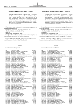 CORRECCI&Oacute;N de errores de la Resoluci&oacute;n de 2 de octubre de 2014