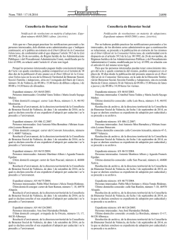 Conselleria de Benestar Social Conseller&iacute;a de Bienestar Social