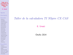 Taller de la calculadora TI NSpire CX CAS