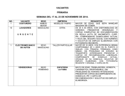 VACANTES PRIMARIA SEMANA DEL 03 AL 09 DE - Jilotepec
