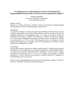 Un modelo para la conformaci&oacute;n de Carteras de Programas de