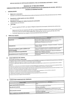 CAS 082-2014-SENACE &ldquo;Jefe de la Oficina de Administraci&oacute;n&rdquo;.