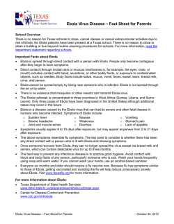 Ebola Virus Disease &ndash; Fact Sheet for Parents
