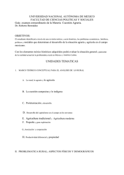 Cuesti&oacute;n Agraria - Facultad de Ciencias Pol&iacute;ticas y Sociales - UNAM
