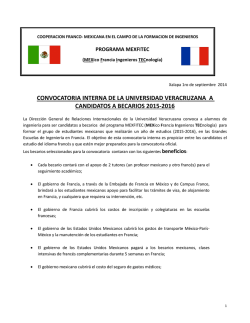 Convocatoria Mexfitec UV 2015 - Universidad Veracruzana