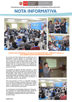 capacitan a personal de salud en registro del formato his de la