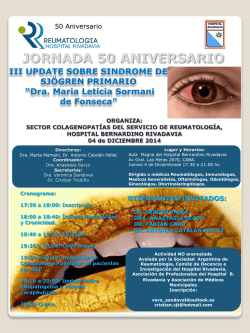 JORNADA 50 ANIVERSARIO - Sociedad Argentina de Reumatolog&iacute;a