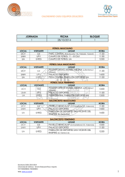 Consulta los horarios de juego CADU - UPV