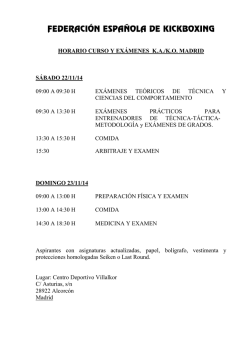 programa curso y ex&aacute;menes - Federaci&oacute;n Espa&ntilde;ola de Kickboxing