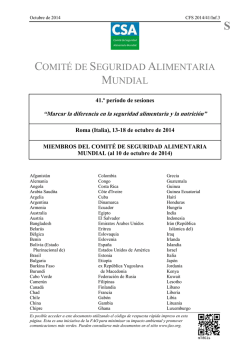 Miembros del Comit&eacute; de Seguridad Alimentaria Mundial