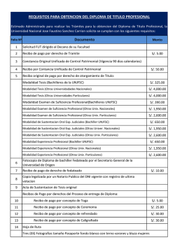 REQUISITOS PARA OBTENCION DEL DIPLOMA DE TITULO