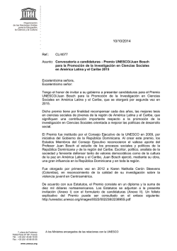 Convocatoria a candidaturas - Premio UNESCO/Juan - unesdoc