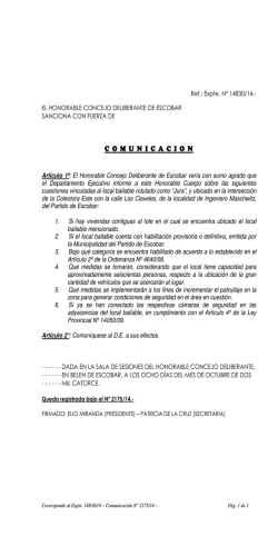 pedido de informes ref. a disco bailable jura en ing. maschwitz