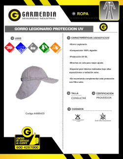 ropa gorro legionario proteccion uv - Garmendia
