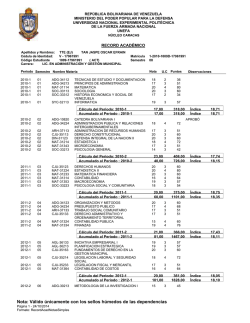 Nota: V&aacute;lido &uacute;nicamente con los sellos h&uacute;medos de las - Unefa