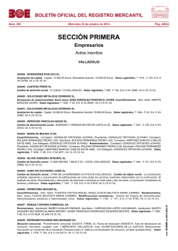 Actos de VALLADOLID del BORME n&uacute;m. 202 de 2014 - BOE.es