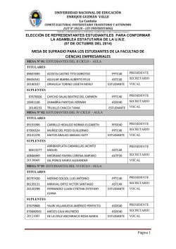Miembros de mesa estudiantes - Universidad Nacional de