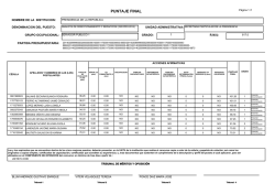 PUNTAJE FINAL - Presidencia de la Rep&uacute;blica del Ecuador