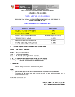 TERCER COMIT&Eacute; DE SELECCI&Oacute;N CAS R.D. N&ordm; 0524-2014