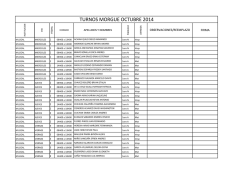 aviso importante, turnos para el mes de octubre 2014