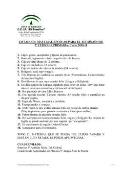 Material escolar a adquirir por el alumnado de 5&ordm; de Primaria.