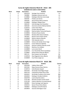 Curso de Ingl&eacute;s Intensivo Nivel 2A AULA 205 Curso de Ingl&eacute;s