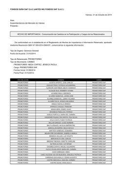 FONDOS SURA SAF S.A.C.(ANTES ING FONDOS SAF - SMV