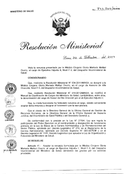 r.m. n&deg; 743-2014-minsa - Ministerio de Salud