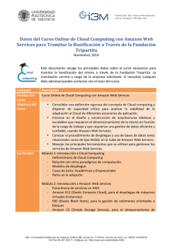 Ficha del Curso para Bonificaci&oacute;n - GRyCAP - UPV