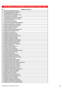 visita conyugal 16h00 a 17h30 11 de noviembre 2014