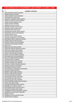 visita familiar 16h00 a 17h30 9 de noviembre 2014