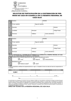 Solicitud de Permisos de Caza de Jabal&iacute; en la RESERVA