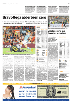 Bravo llega al derbi en cero - Papel Digital
