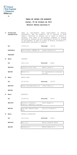 TABLA DE CAUSAS CON ALEGATOS Jueves, 09 de Octubre de
