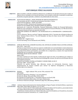 JOS&Eacute; ENRIQUE P&Eacute;REZ SALVADOR - P&aacute;ginas Personales UNAM
