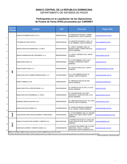(POS) procesadas por Cardnet - Banco Central de la Rep&uacute;blica