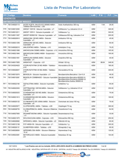Lista de Precios Por Laboratorio - Medicinas Rosario